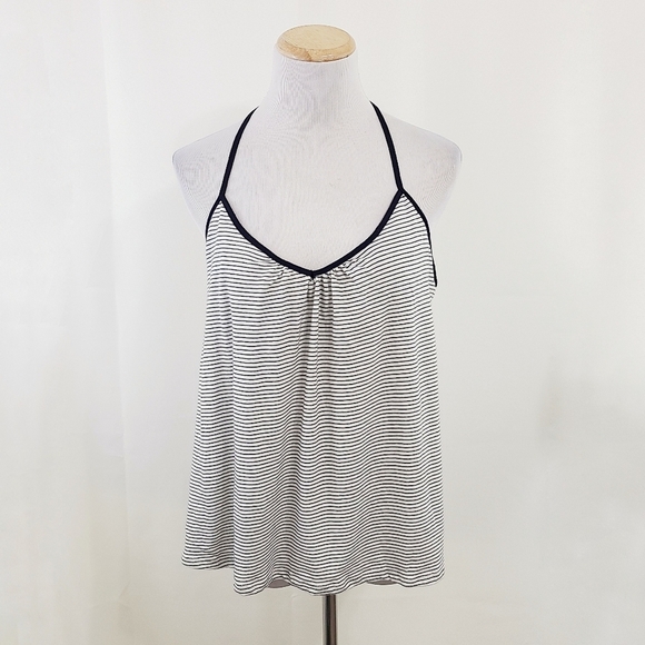 Anthro Eberjey Naval Stripes T-Back Shelf Bra Cami size large NEW NWT - Picture 2 of 5